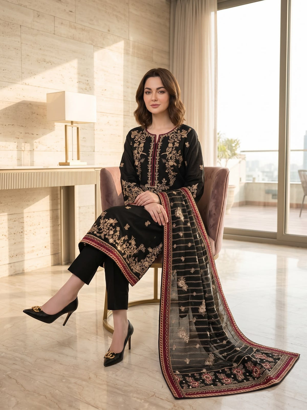 Embroidered Luxury Winter Creation