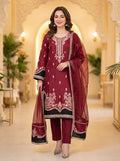 Embroidered Luxury Shamooz Silk Dress