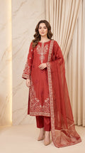 Embroidered Luxury Shamooz Silk Dress