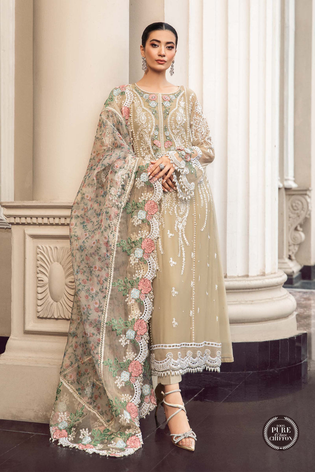 Maria b Embroidered Luxury Chiffon Dress