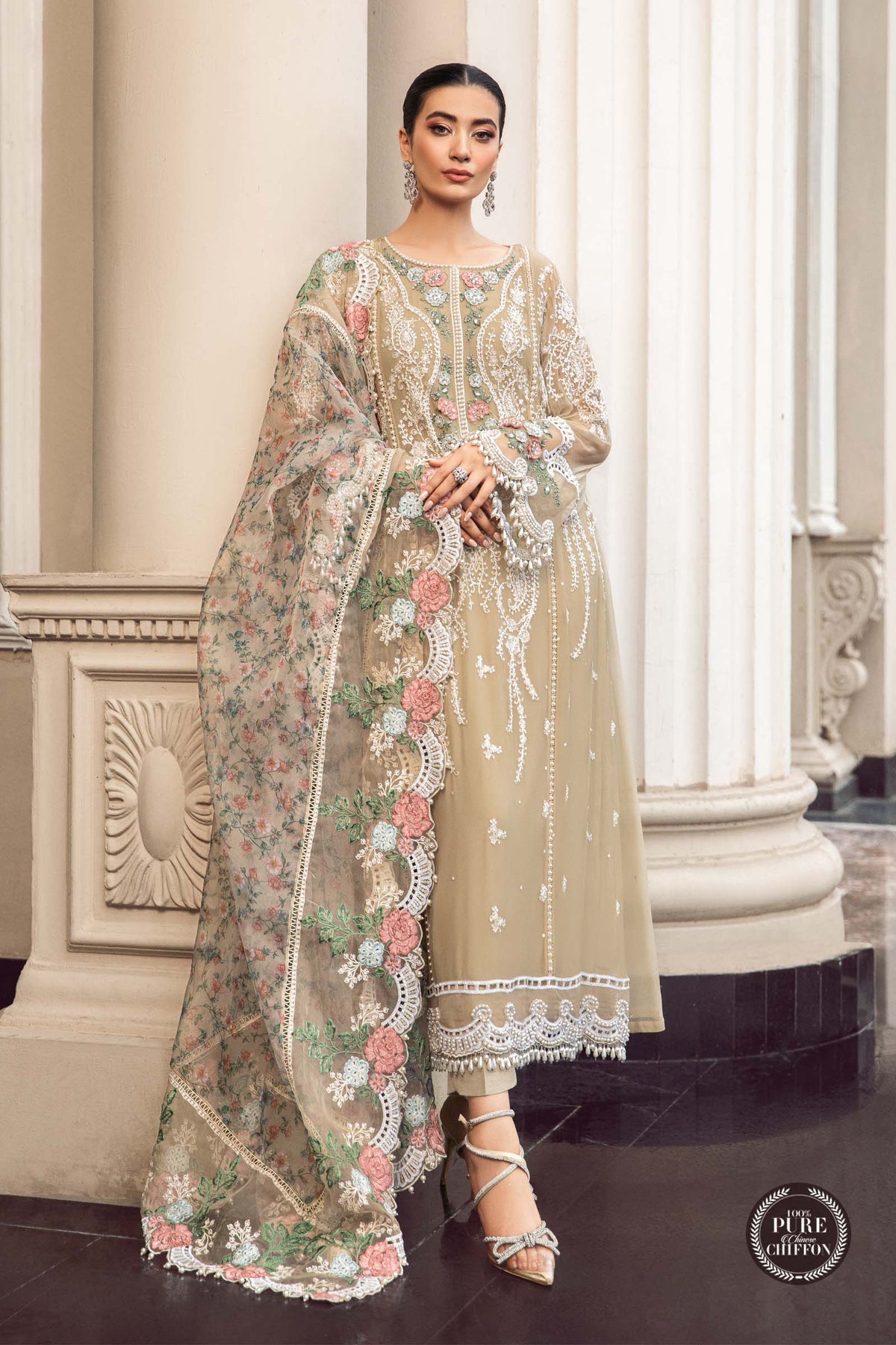 Maria b Embroidered Luxury Chiffon Dress