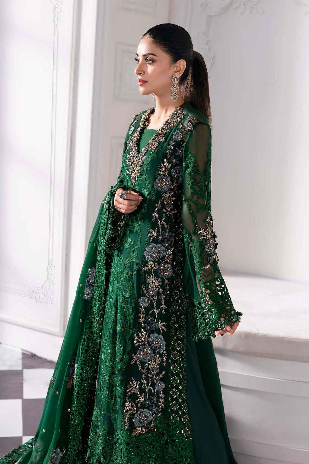 Maria B Embroidered Chiffon Suit