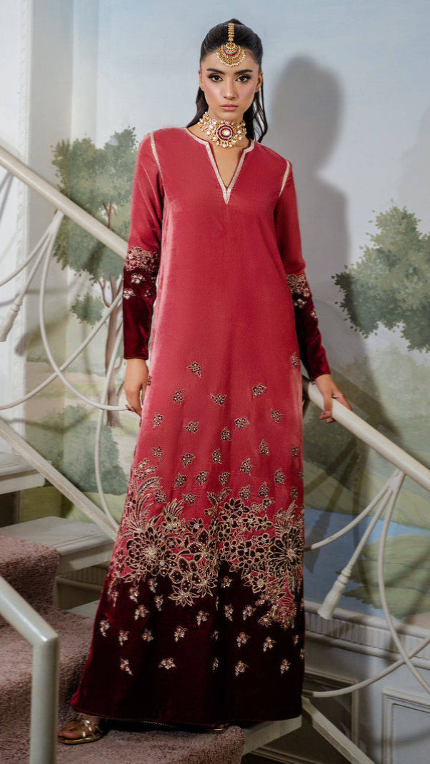 Cherry Wine Designer Wear Dress