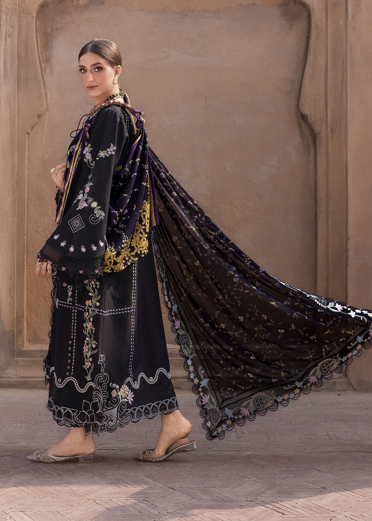 Crimson Embroidered Luxury Lawn
