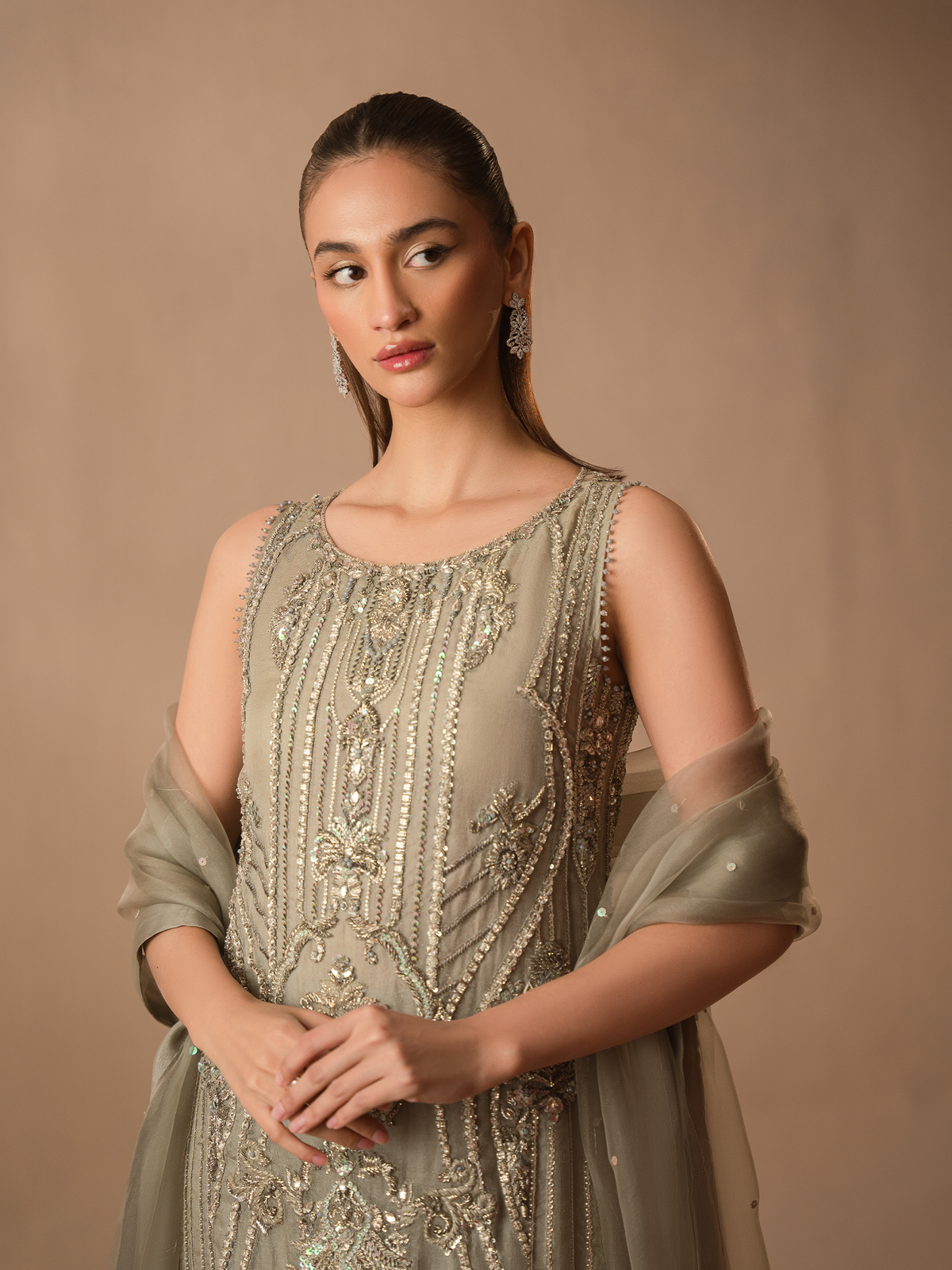 Pure Tussel Silk Handwork Suit