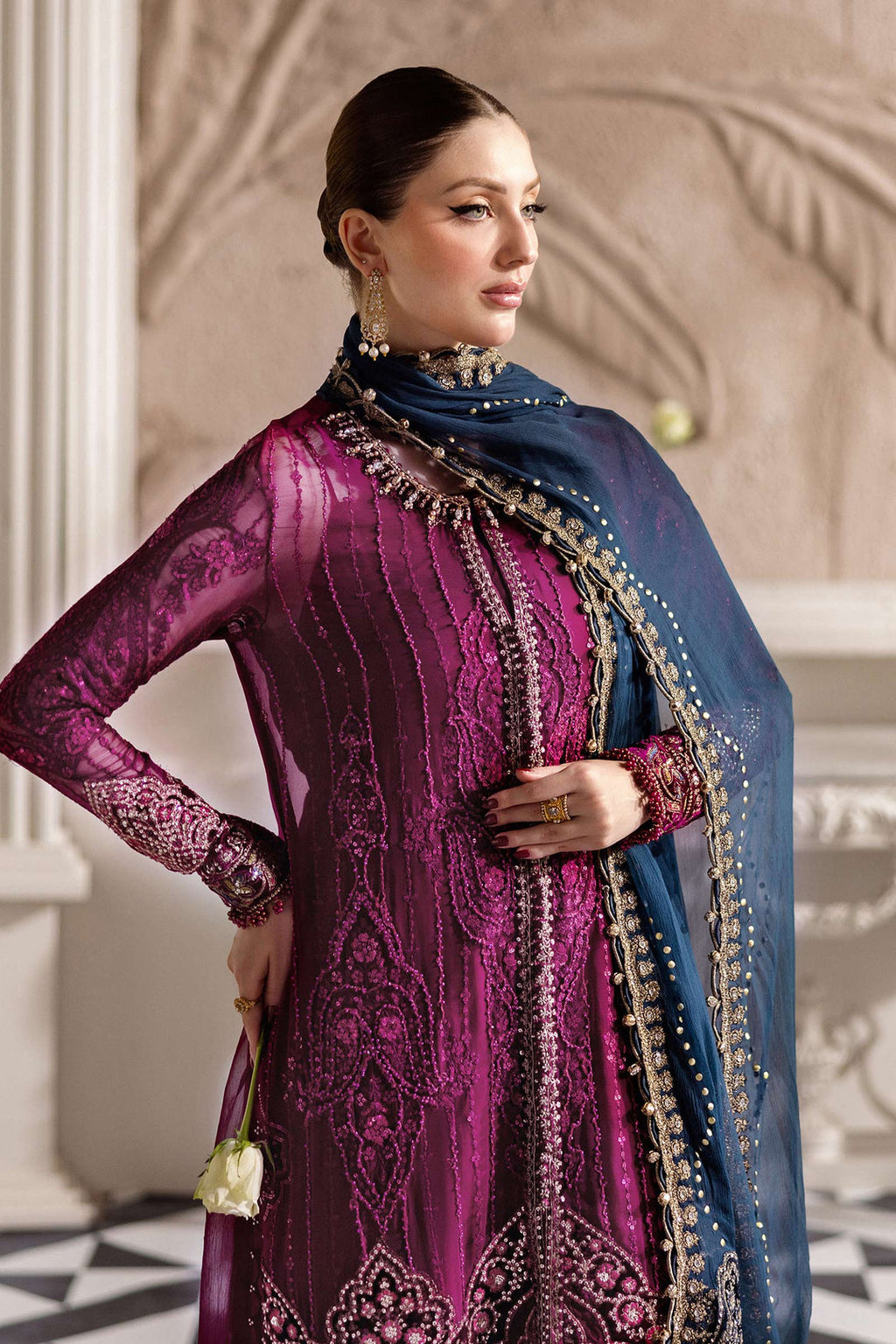 Maria B Embroidered Chiffon Suit