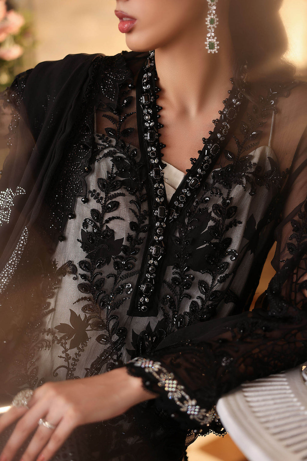 Maria B Embroidered Luxury Chiffon Dress