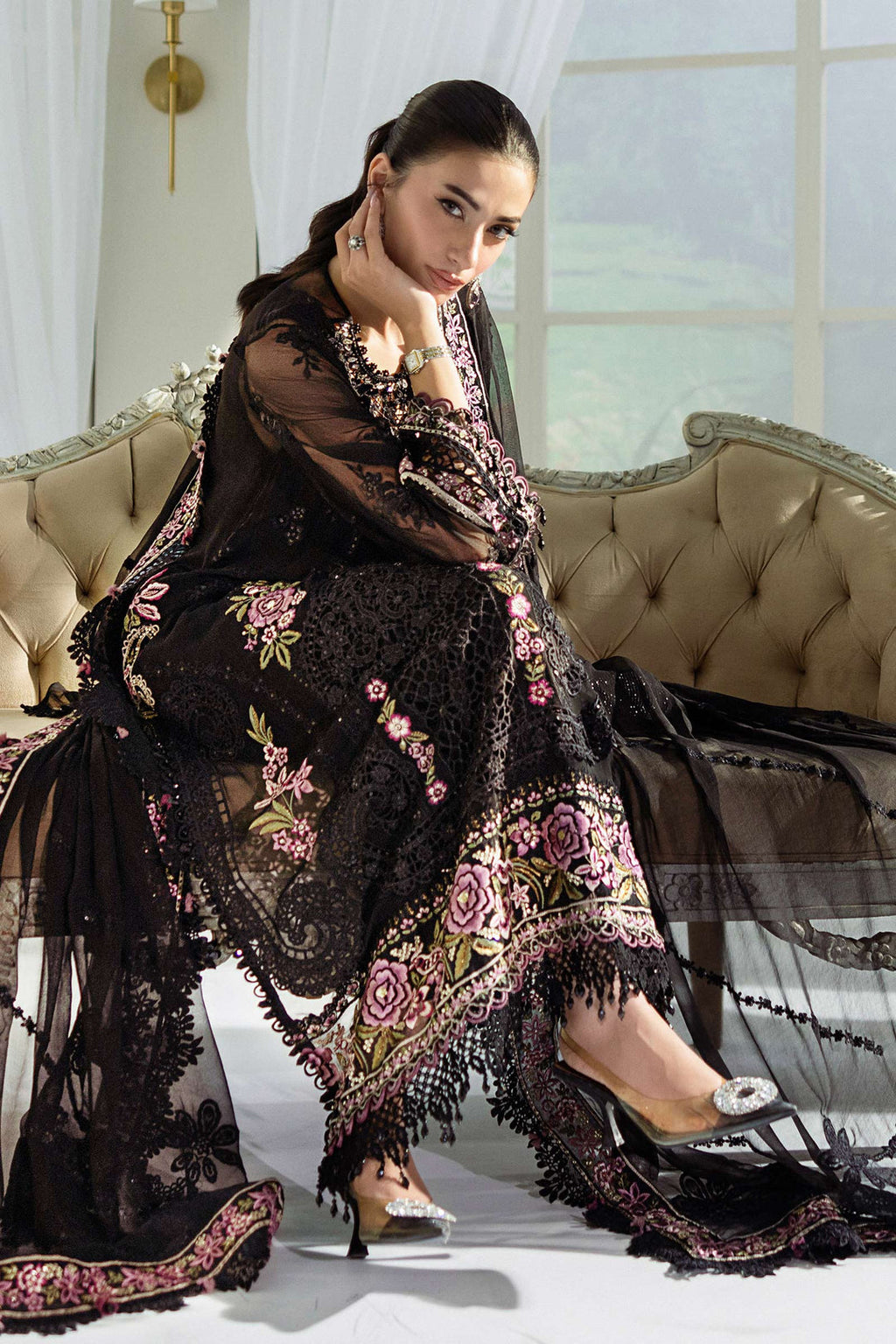 Maria B Embroidered Chiffon Suit