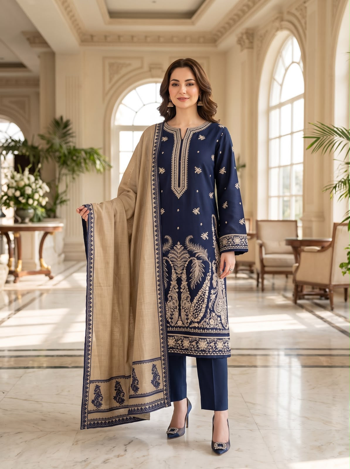 Embroidered Luxury Winter Creation