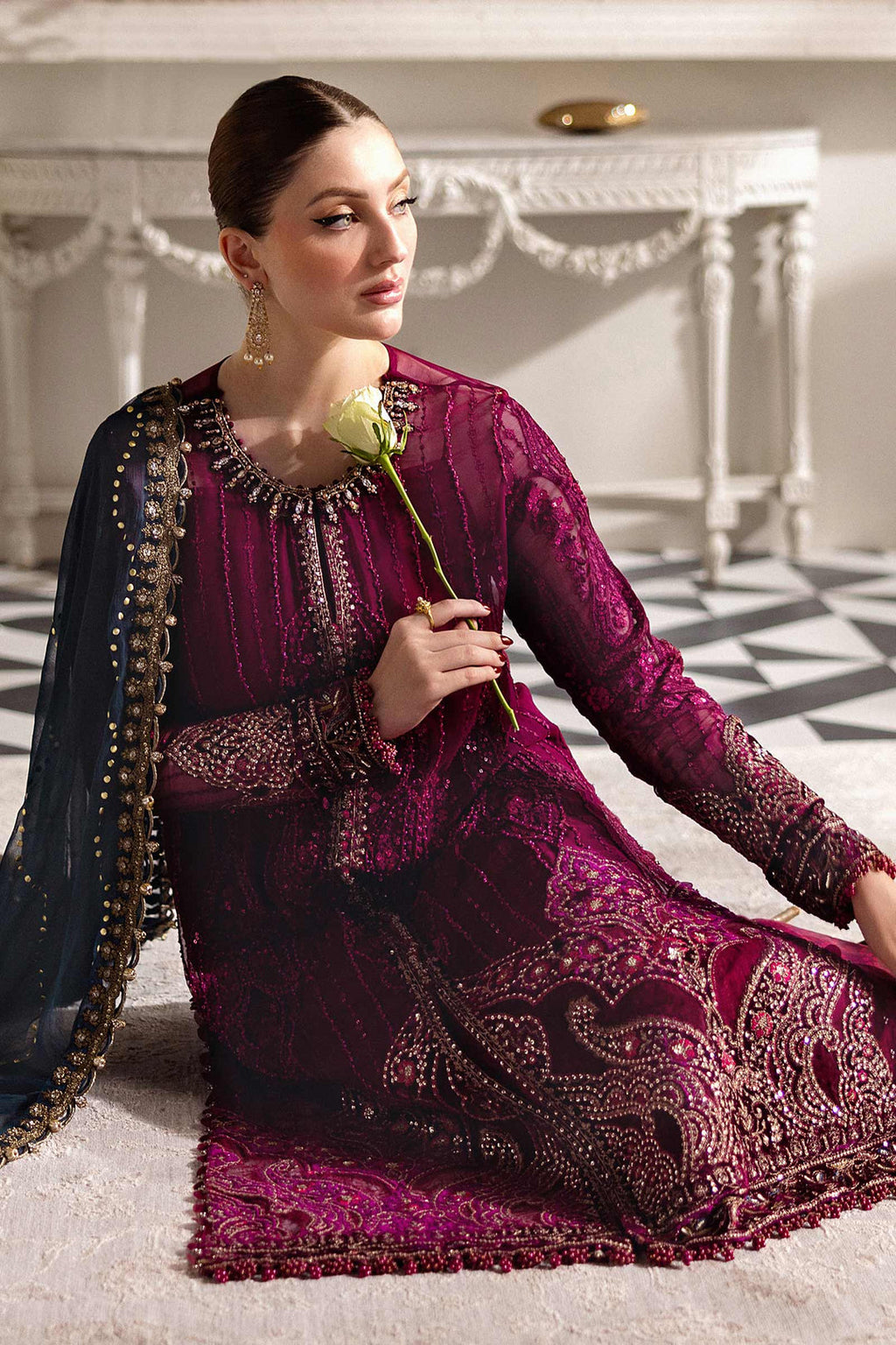 Maria B Embroidered Chiffon Suit