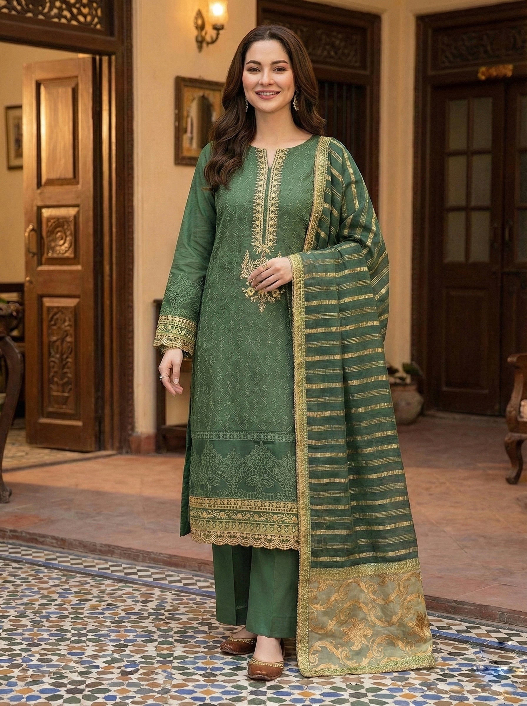 Ghani Eid Creation Cotton Net 4 Pc 2026