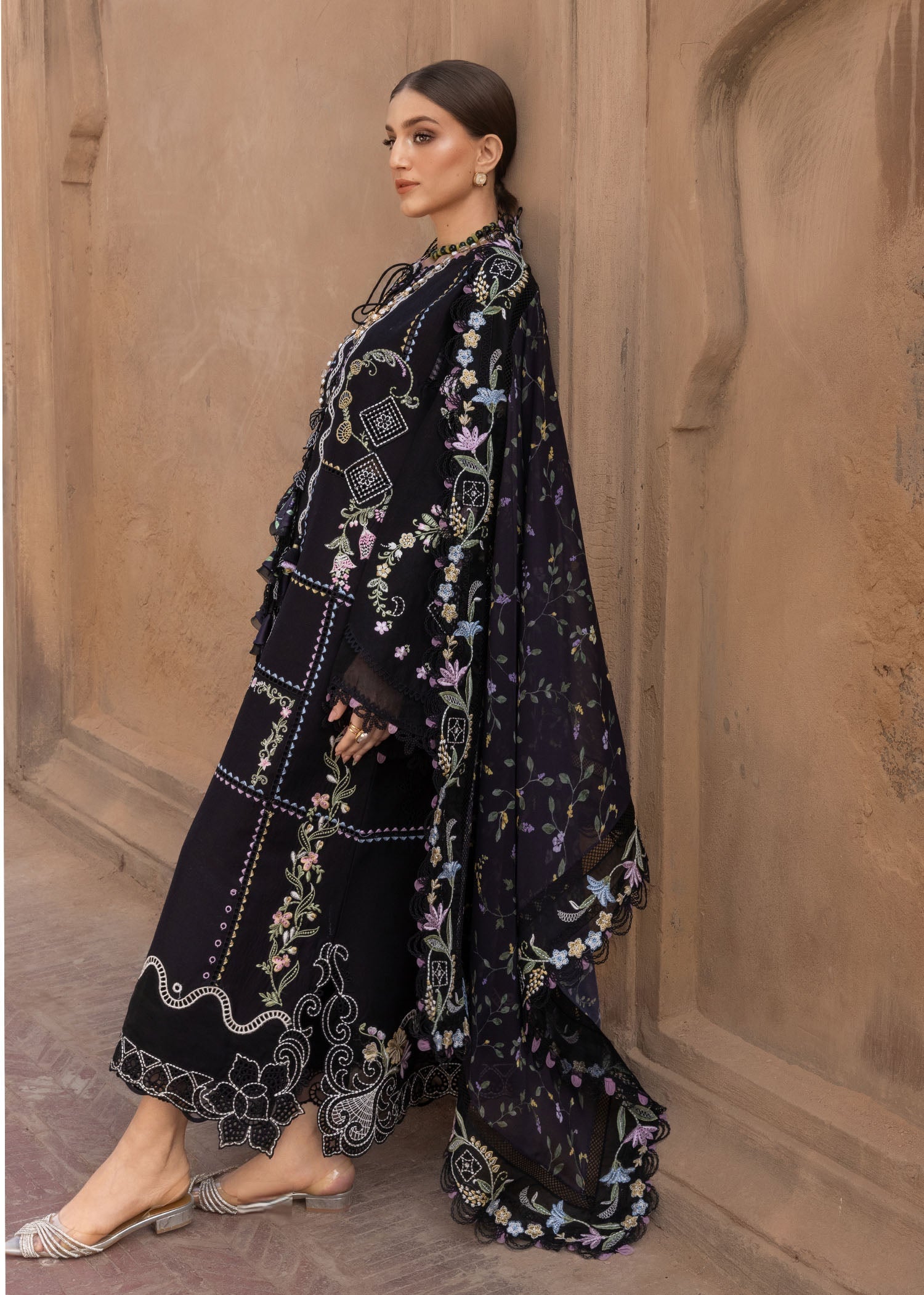 Crimson Embroidered Luxury Lawn