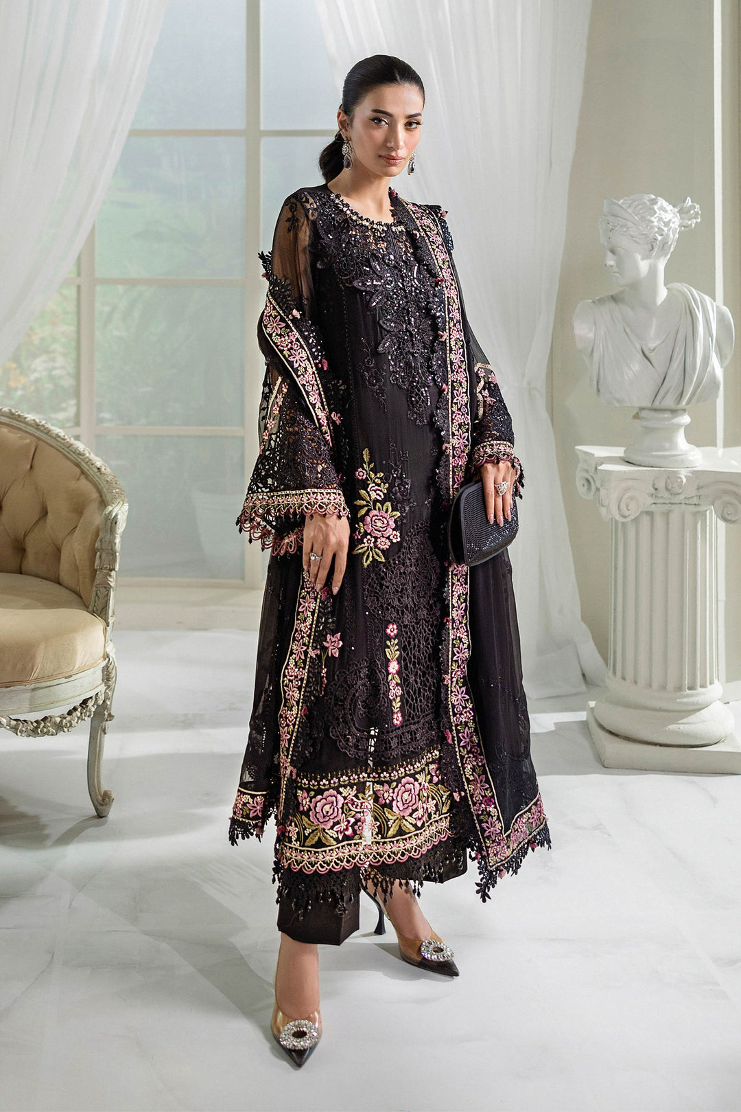 Maria B Embroidered Chiffon Suit