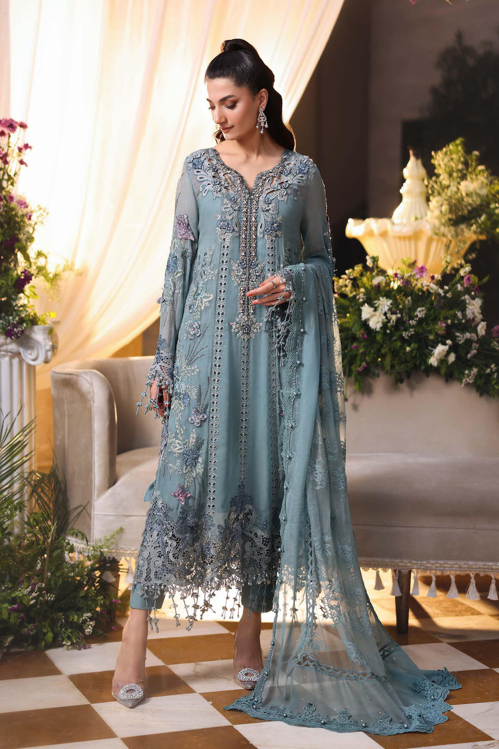 Maria B Embroidered Luxury Chiffon Dress