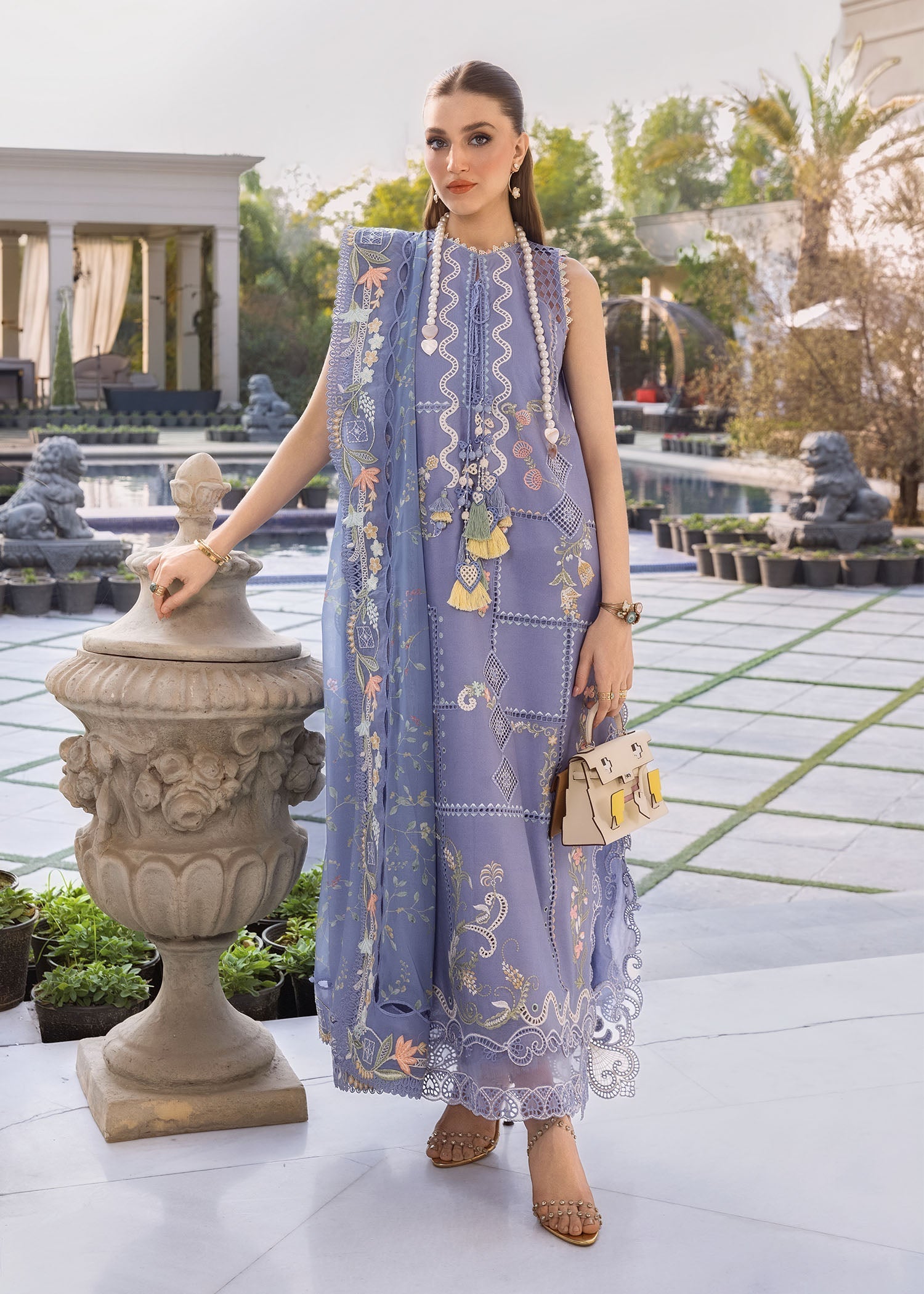 Crimson Embroidered Luxury Lawn