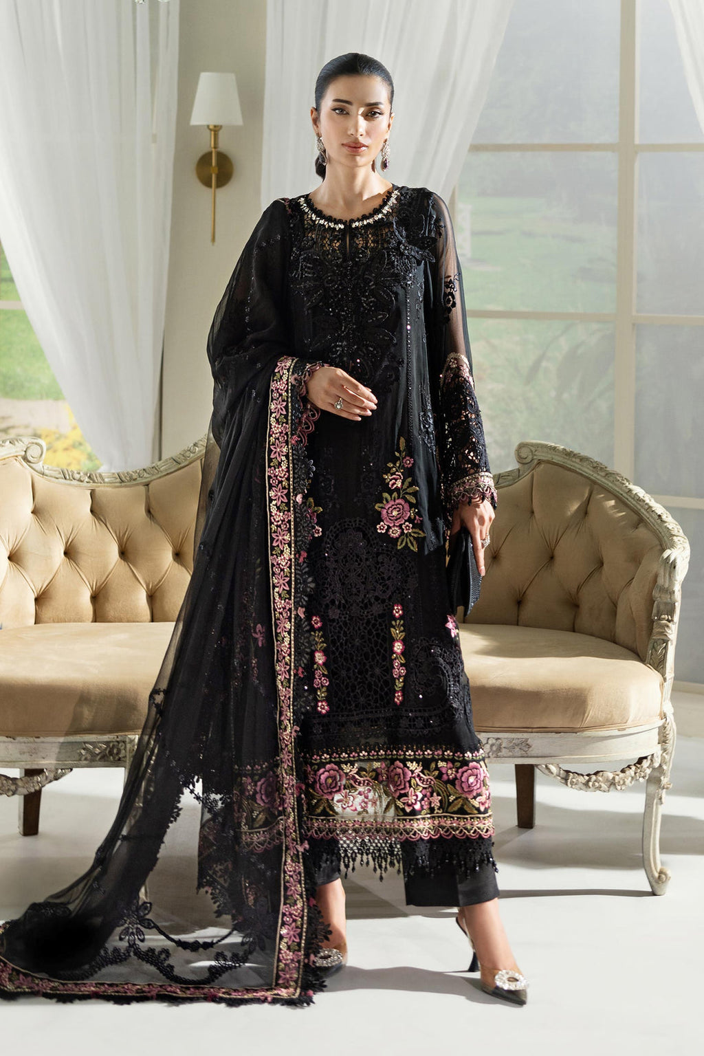Maria B Embroidered Chiffon Suit
