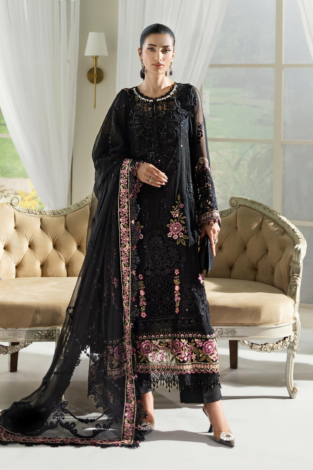 Maria B Embroidered Chiffon Suit