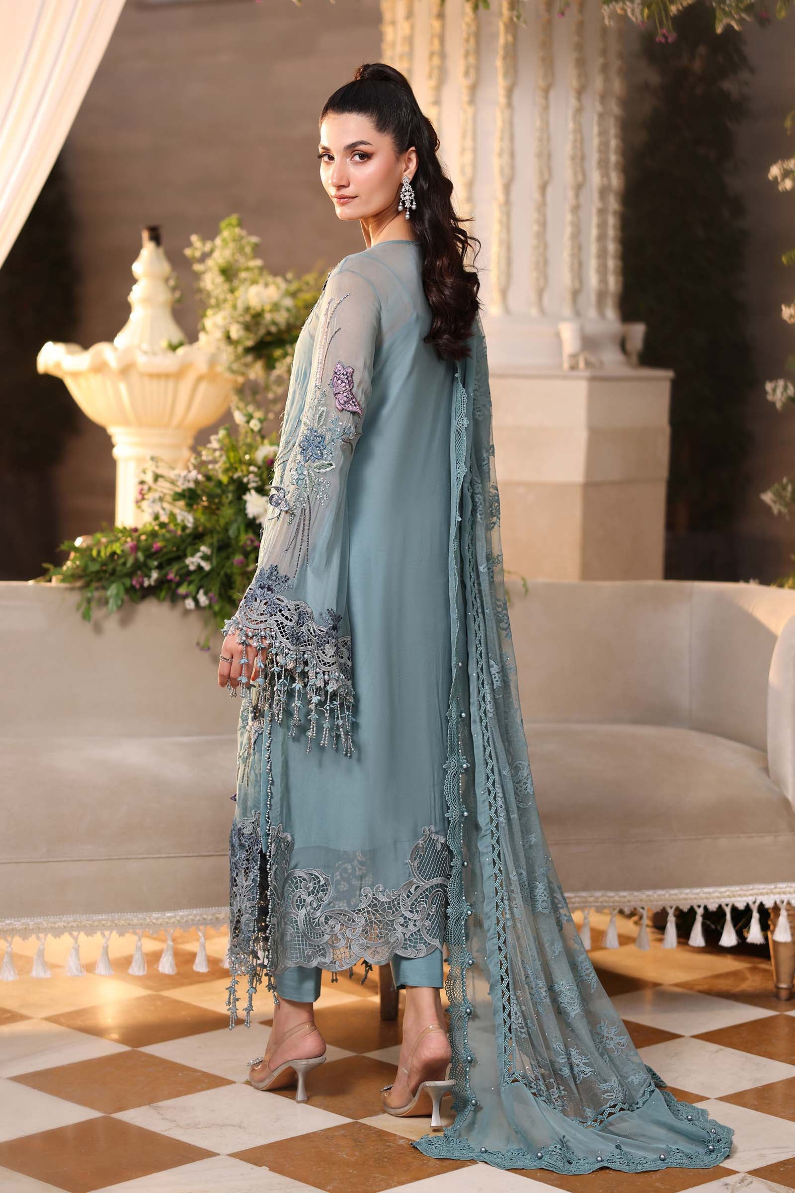 Maria B Embroidered Luxury Chiffon Dress