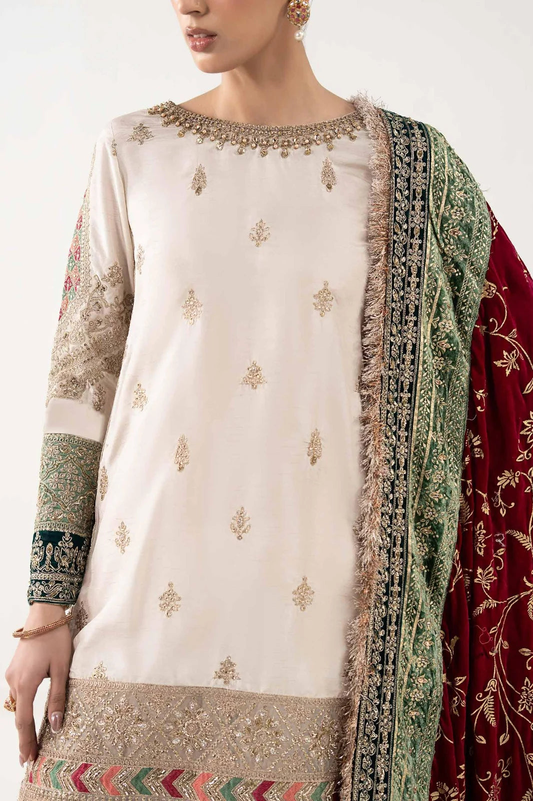 Maria B Embroidered Luxury Raw Silk Suit