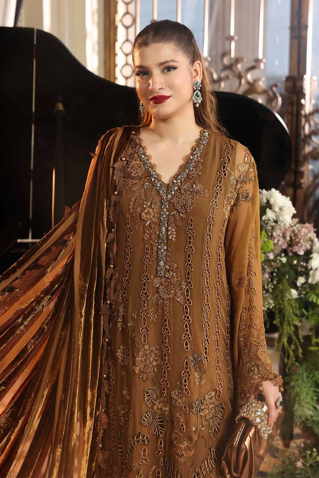 Maria B Embroidered Luxury Chiffon Dress