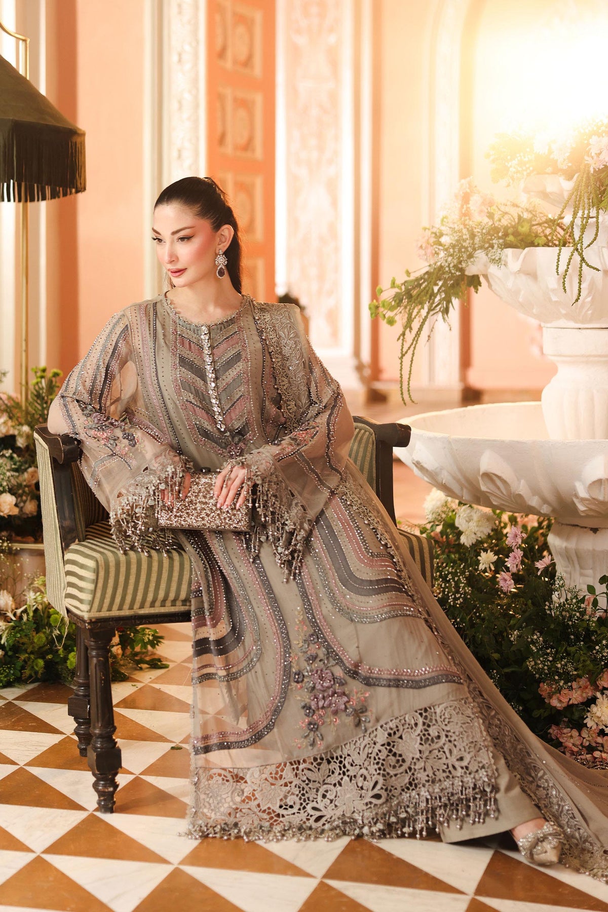 Maria B Embroidered Luxury Chiffon Dress