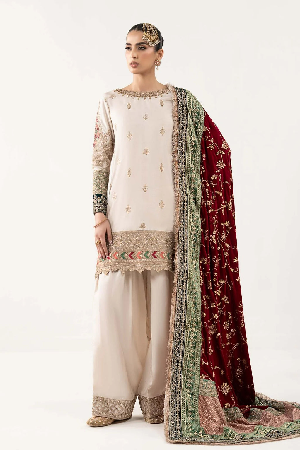 Maria B Embroidered Luxury Raw Silk Suit