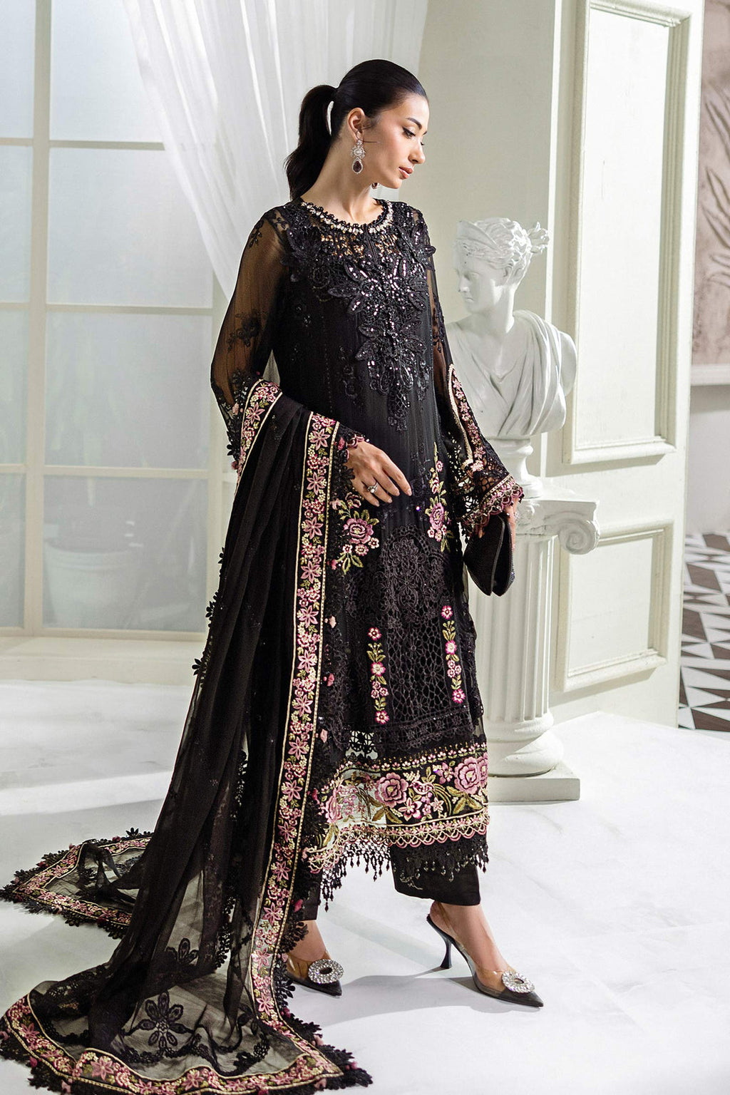 Maria B Embroidered Chiffon Suit