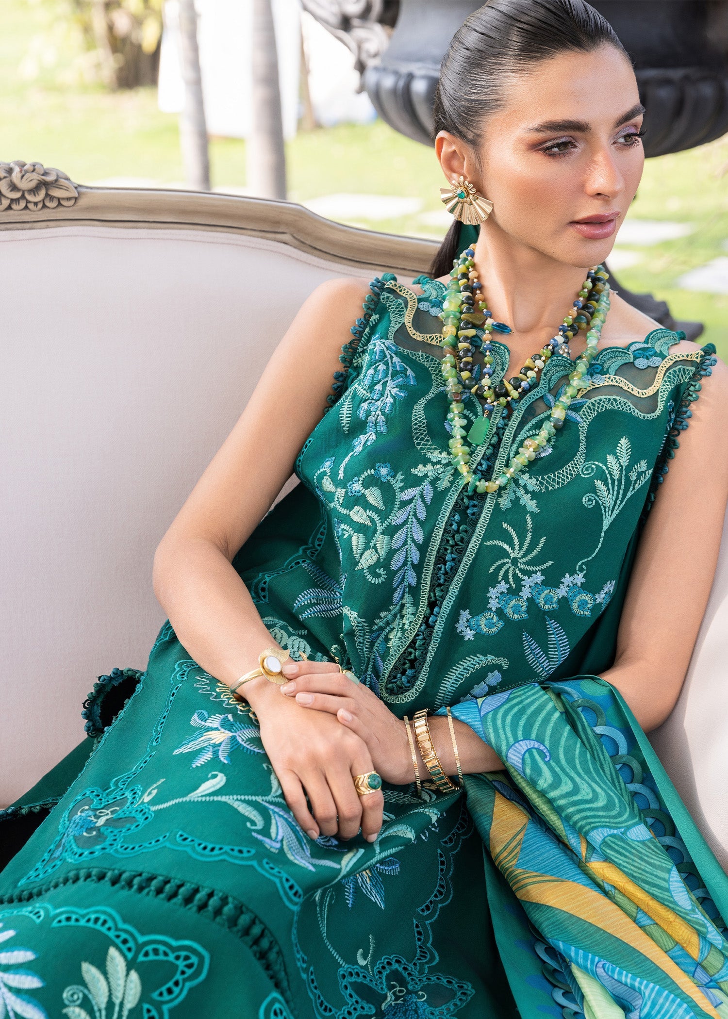Crimson Embroidered Luxury Lawn