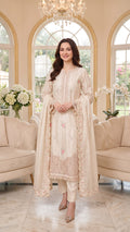 Embroidered Luxury Shamooz Silk Dress