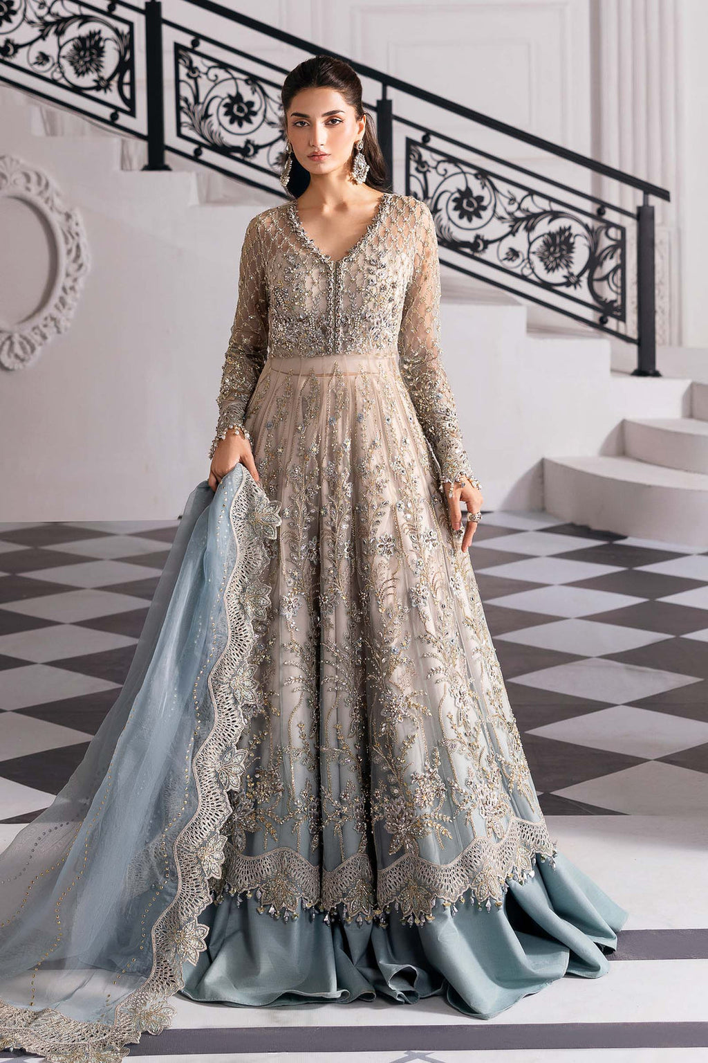 Maria B Luxury Embroidered Net Unstitched Dress