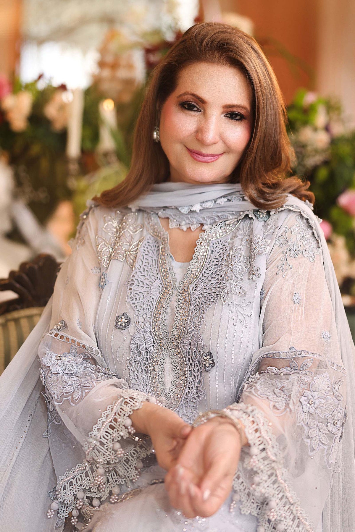 Maria B Embroidered Luxury Chiffon Dress