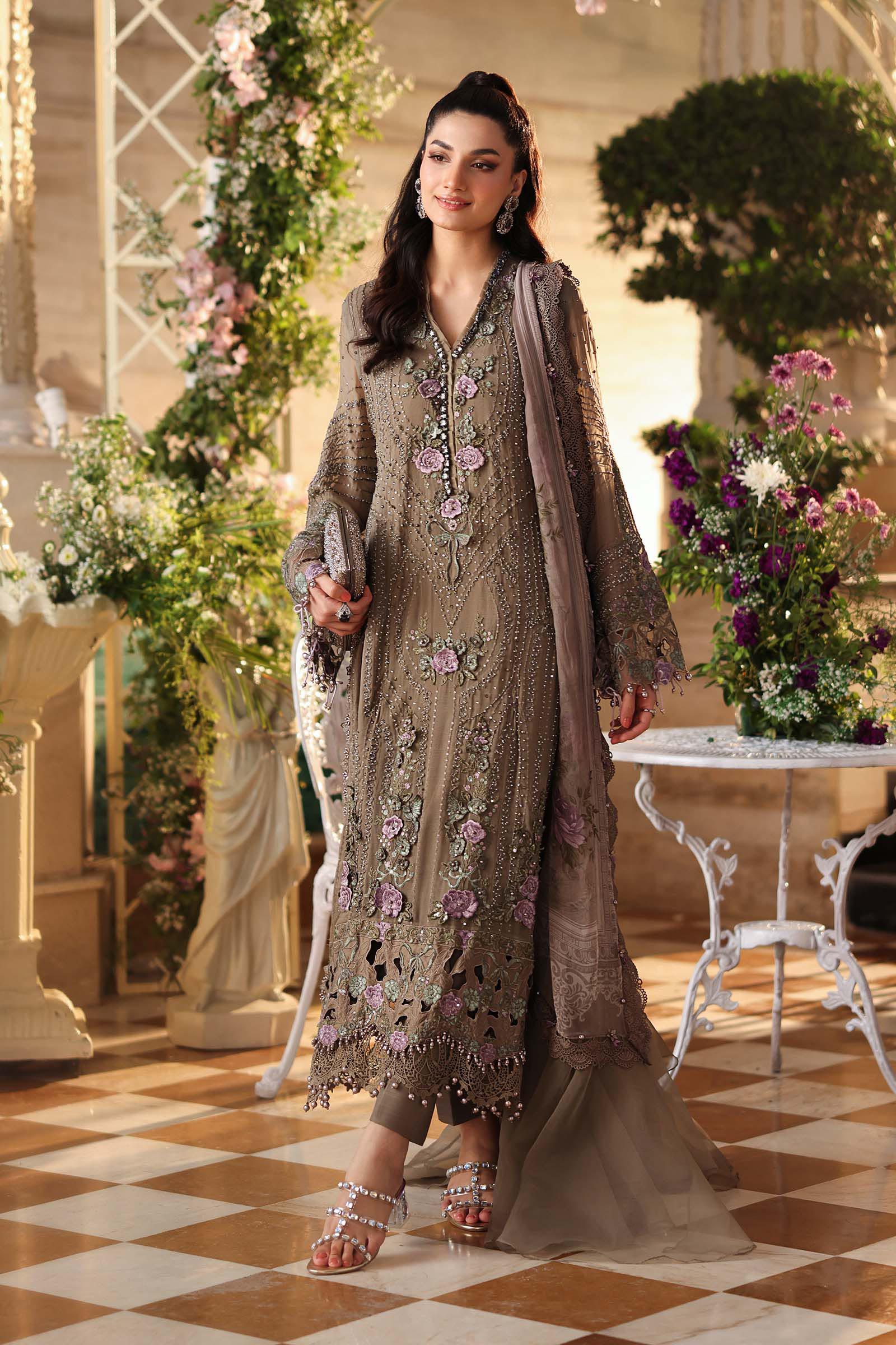 Maria B Embroidered Chiffon Dress