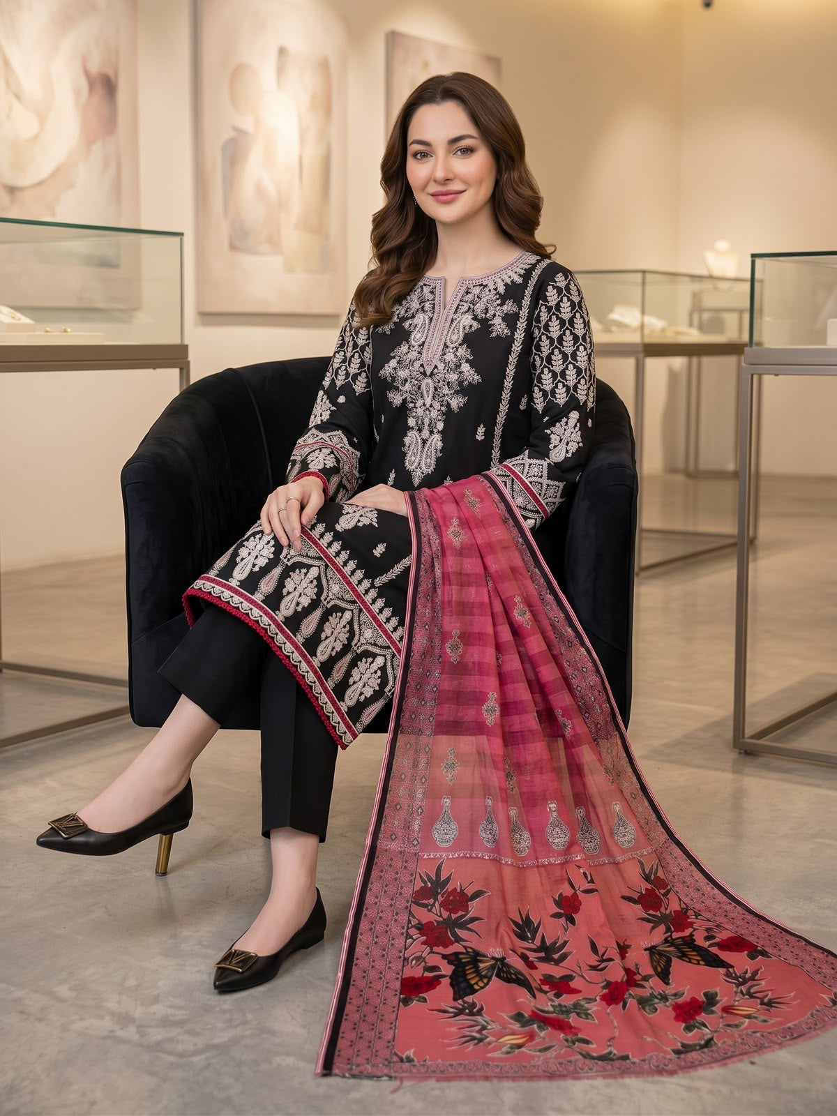 Luxury Embroidered Winter Creation