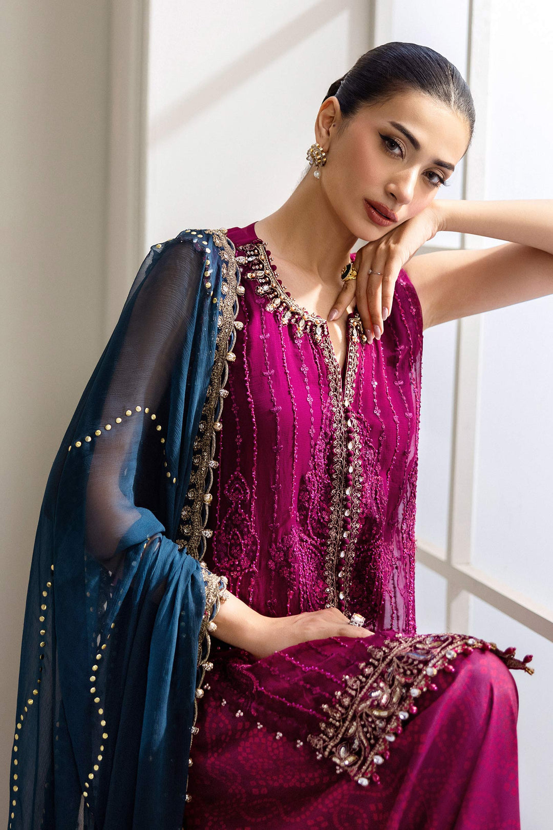 Maria B Embroidered Chiffon Suit