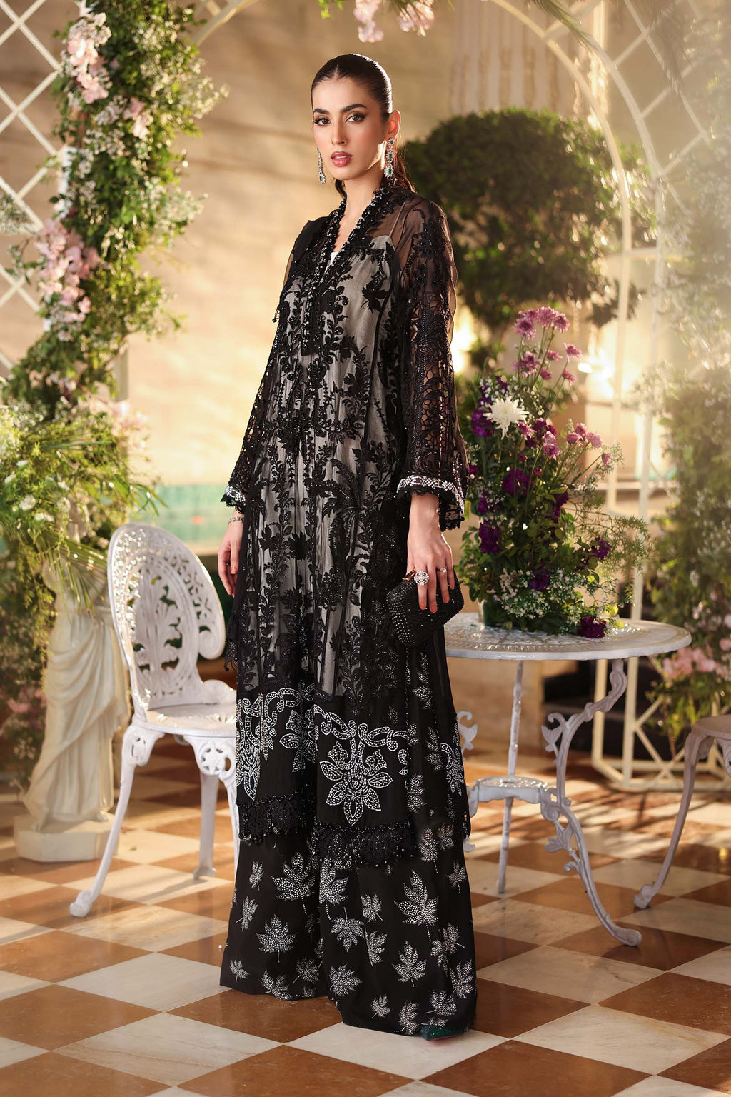 Maria B Embroidered Luxury Chiffon Dress