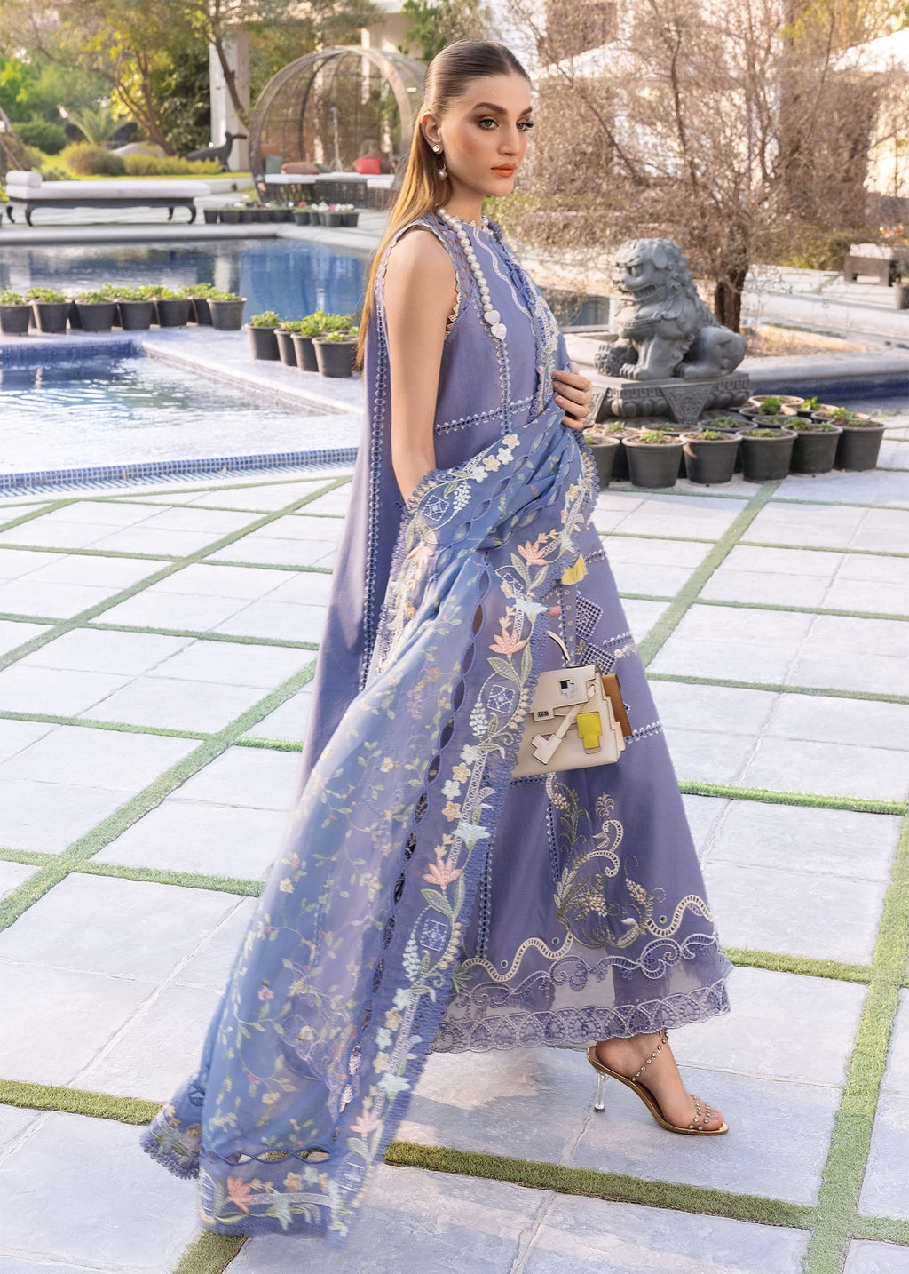 Crimson Embroidered Luxury Lawn