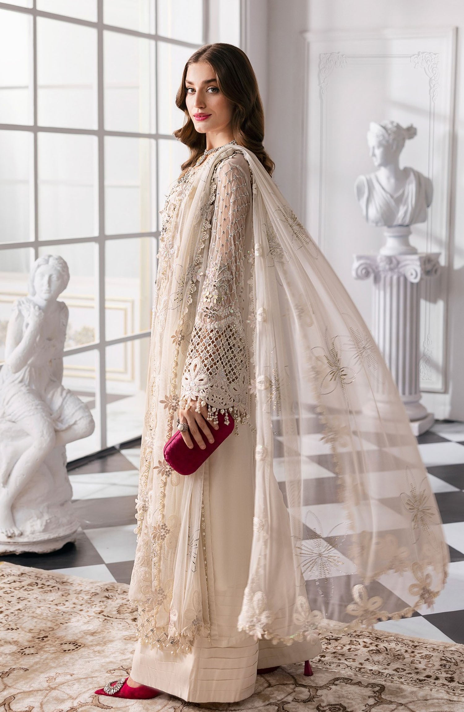 Maria B Embroidered Chiffon Suit