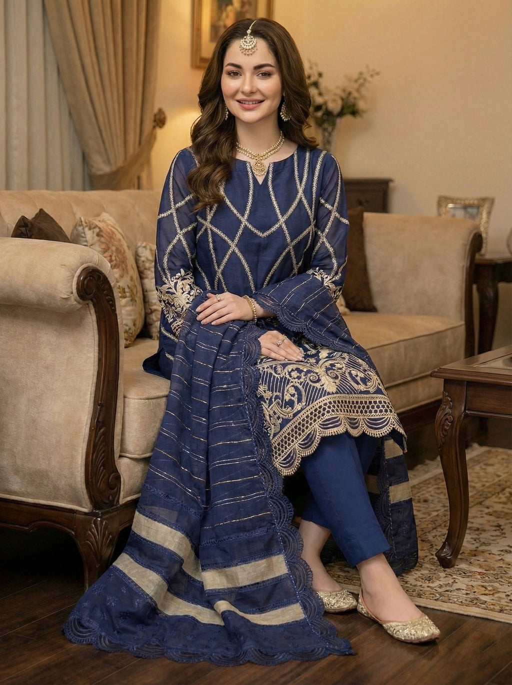 Ghani Eid Creation Cotton Net 4 Pc 2026