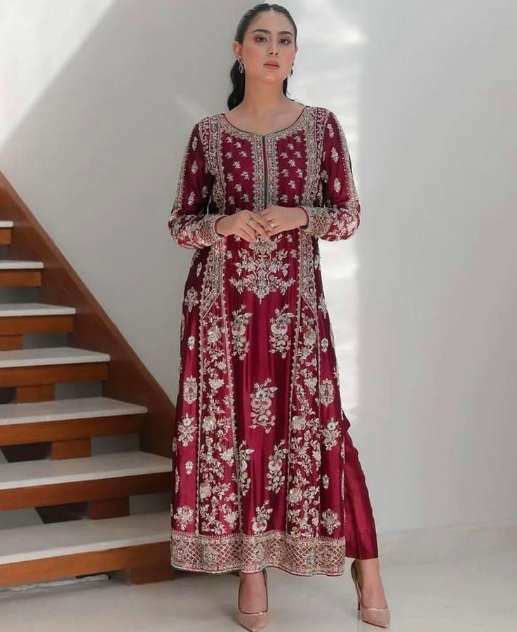 Pure Sheesha Silk Handmade Suit