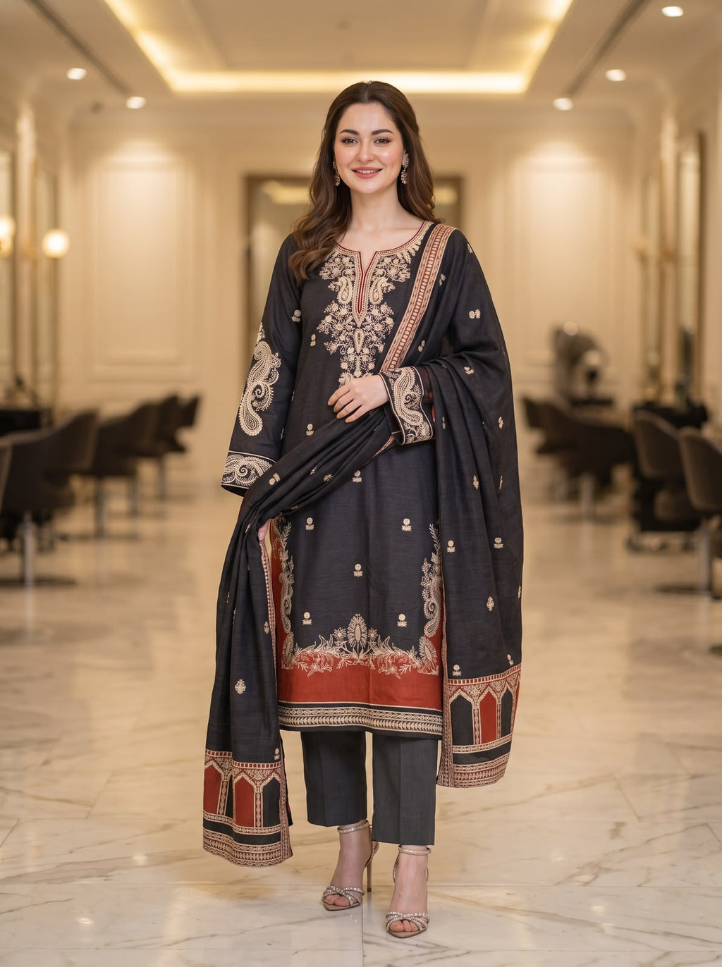Embroidered Luxury Winter Creation