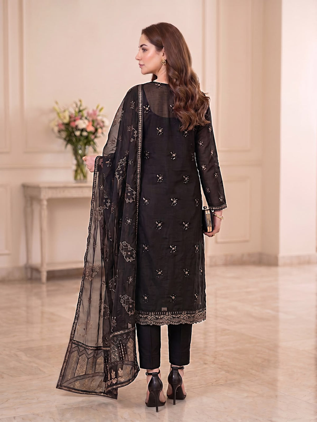 Embroidered Organza Suit