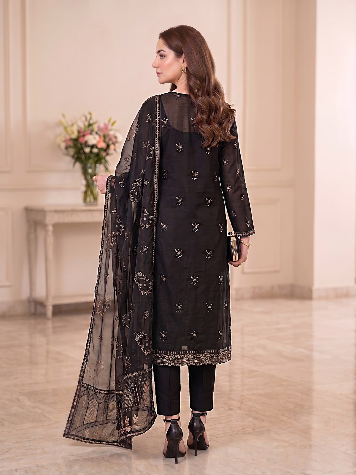Embroidered Organza Suit