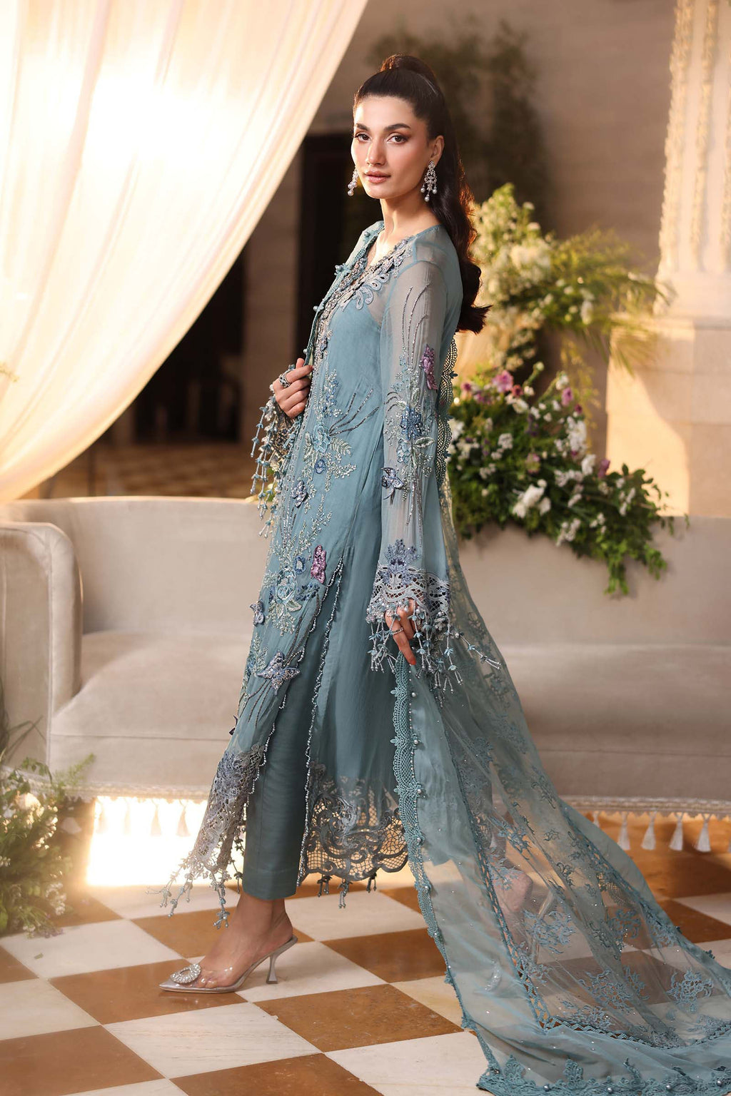 Maria B Embroidered Luxury Chiffon Dress