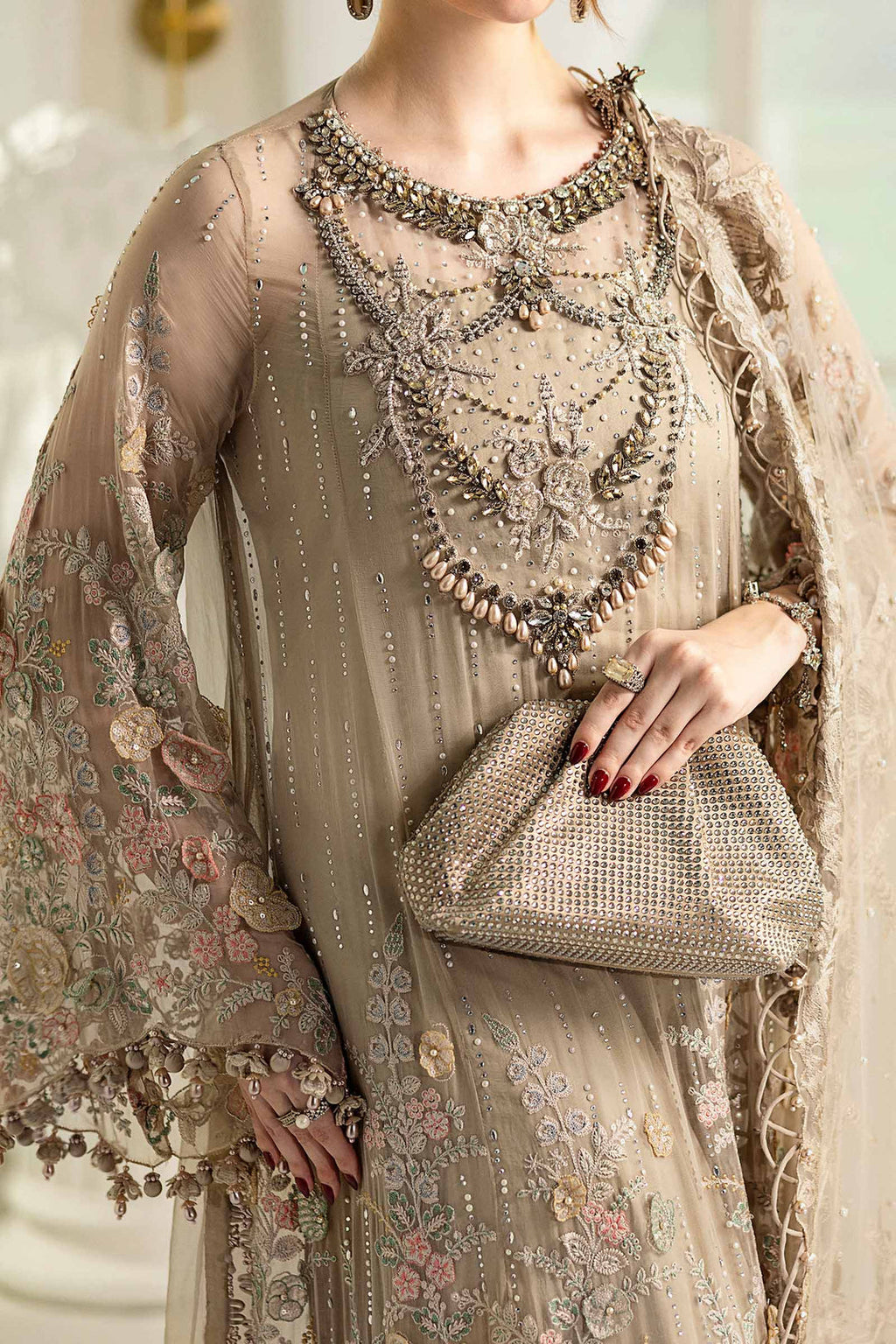 Maria B Embroidered Chiffon Suit