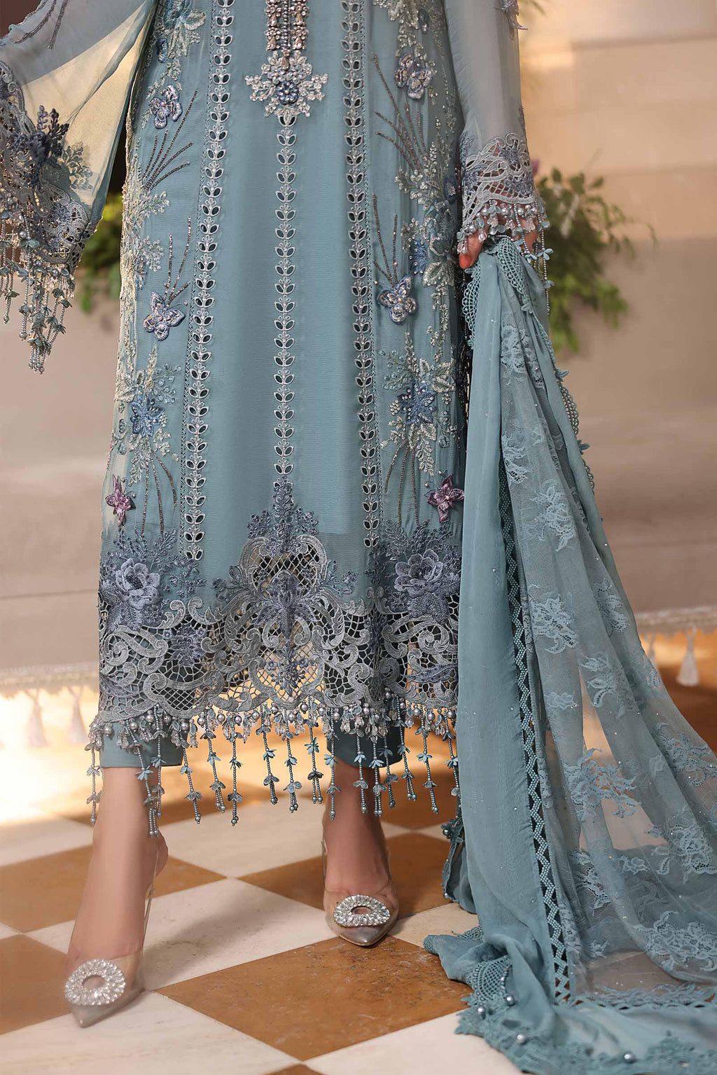 Maria B Embroidered Luxury Chiffon Dress