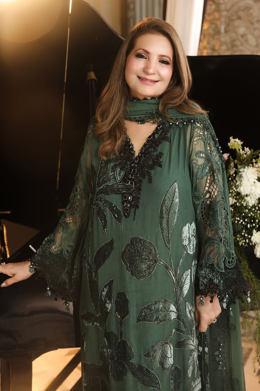 Maria B Embroidered Luxury Chiffon Dress