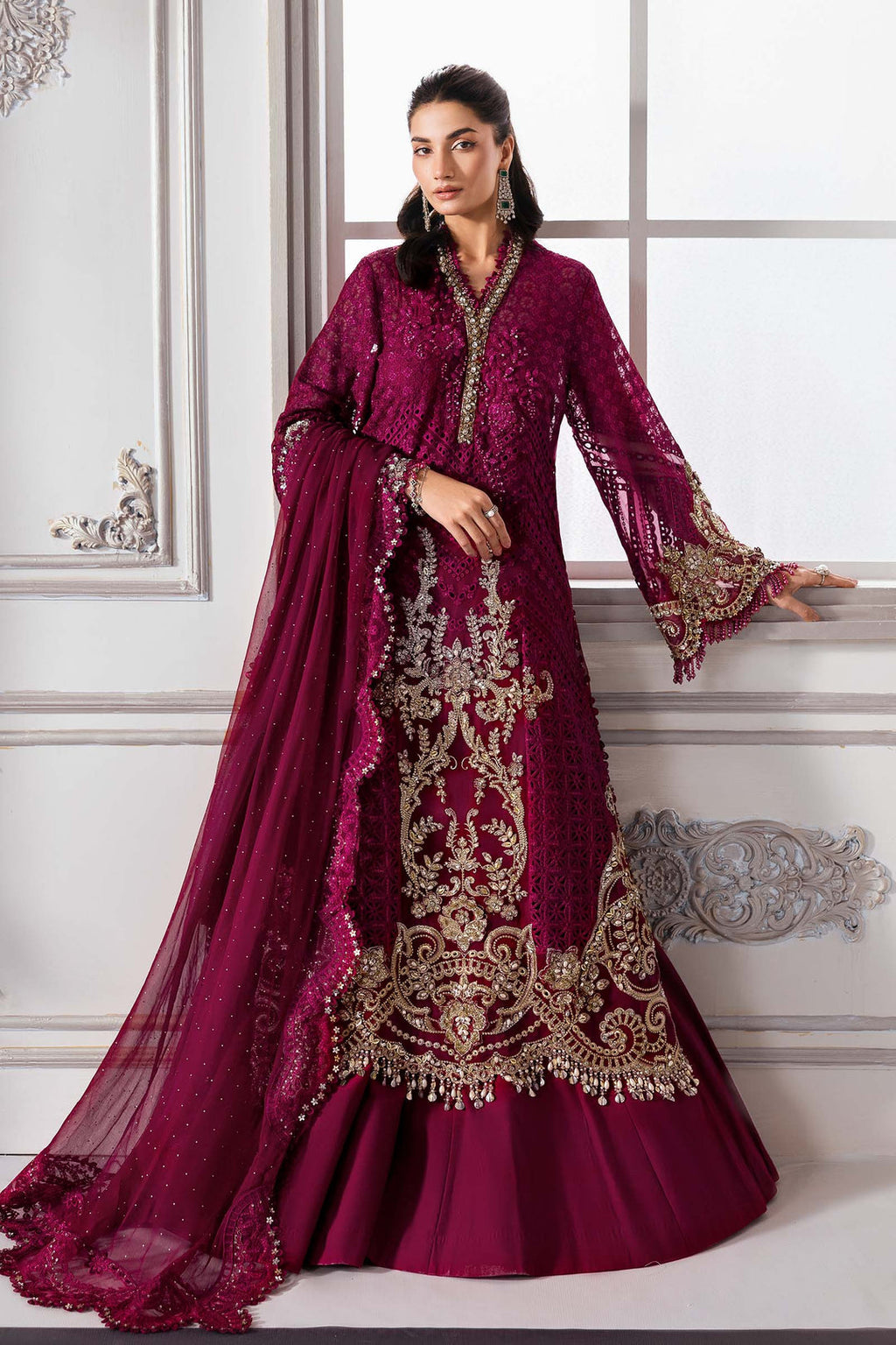 Maria B Luxury Embroidered Chiffon Unstitched Suit