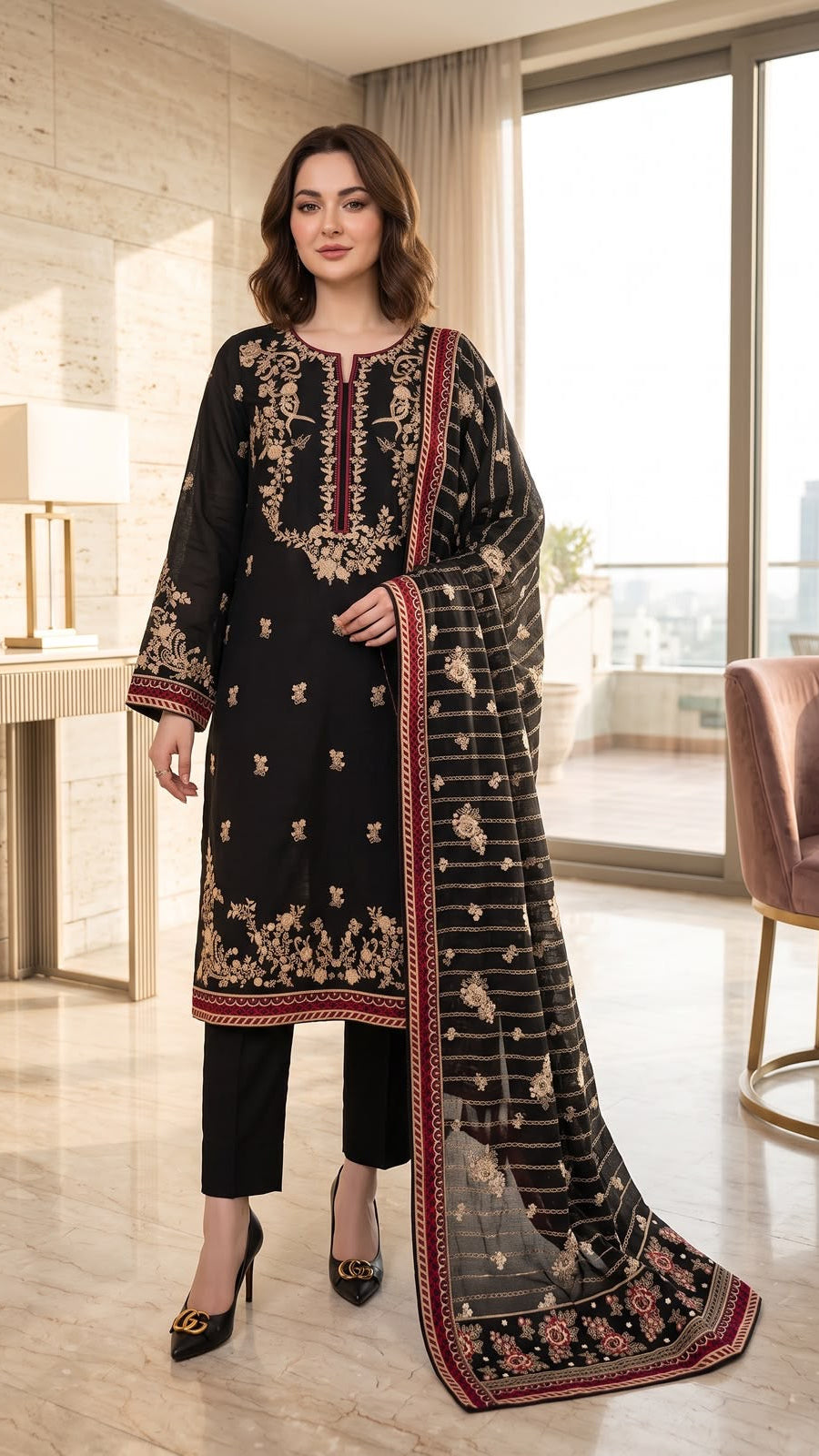 Embroidered Luxury Winter Creation