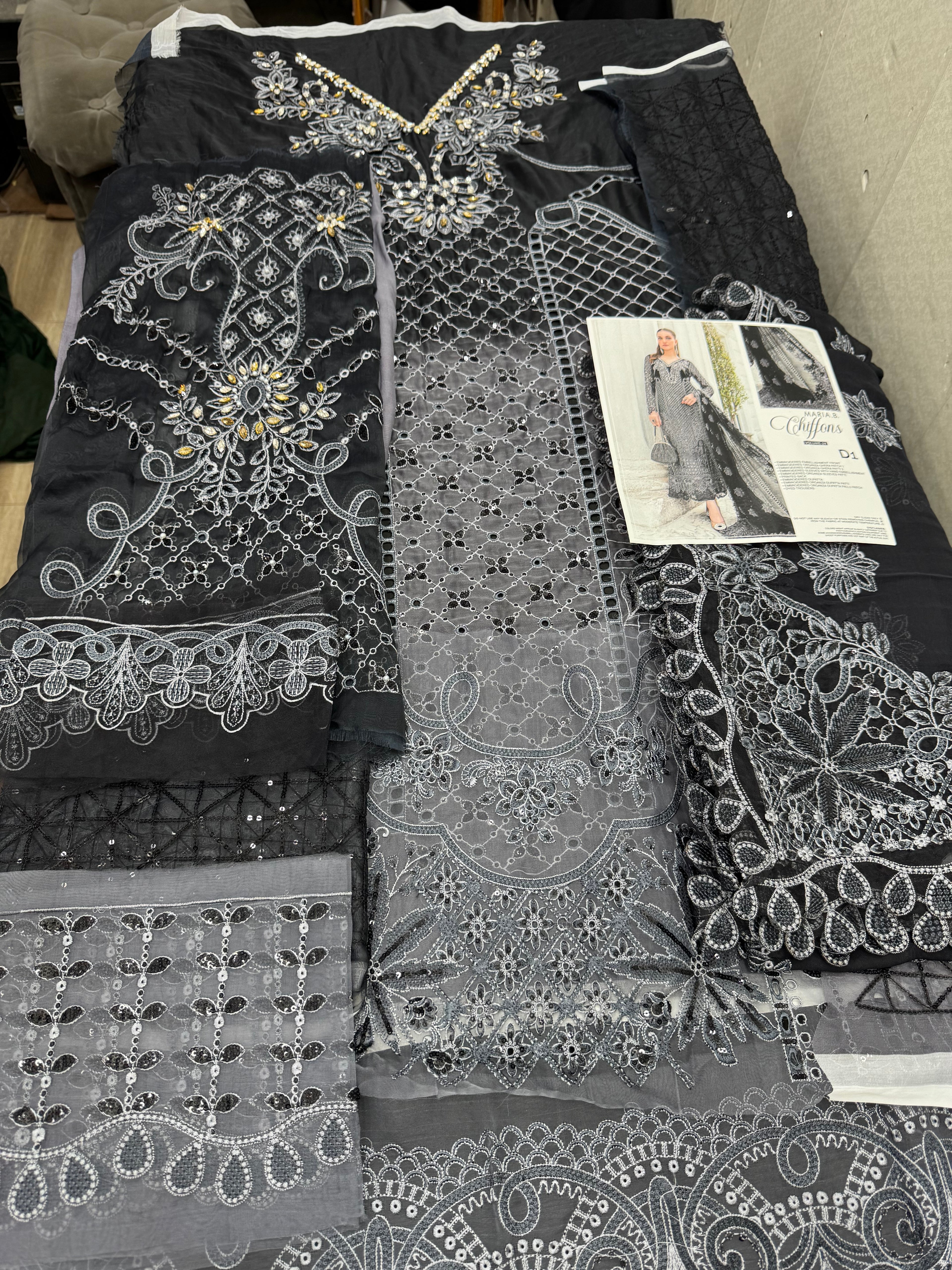 Maria B Embroidered Chiffon Latest