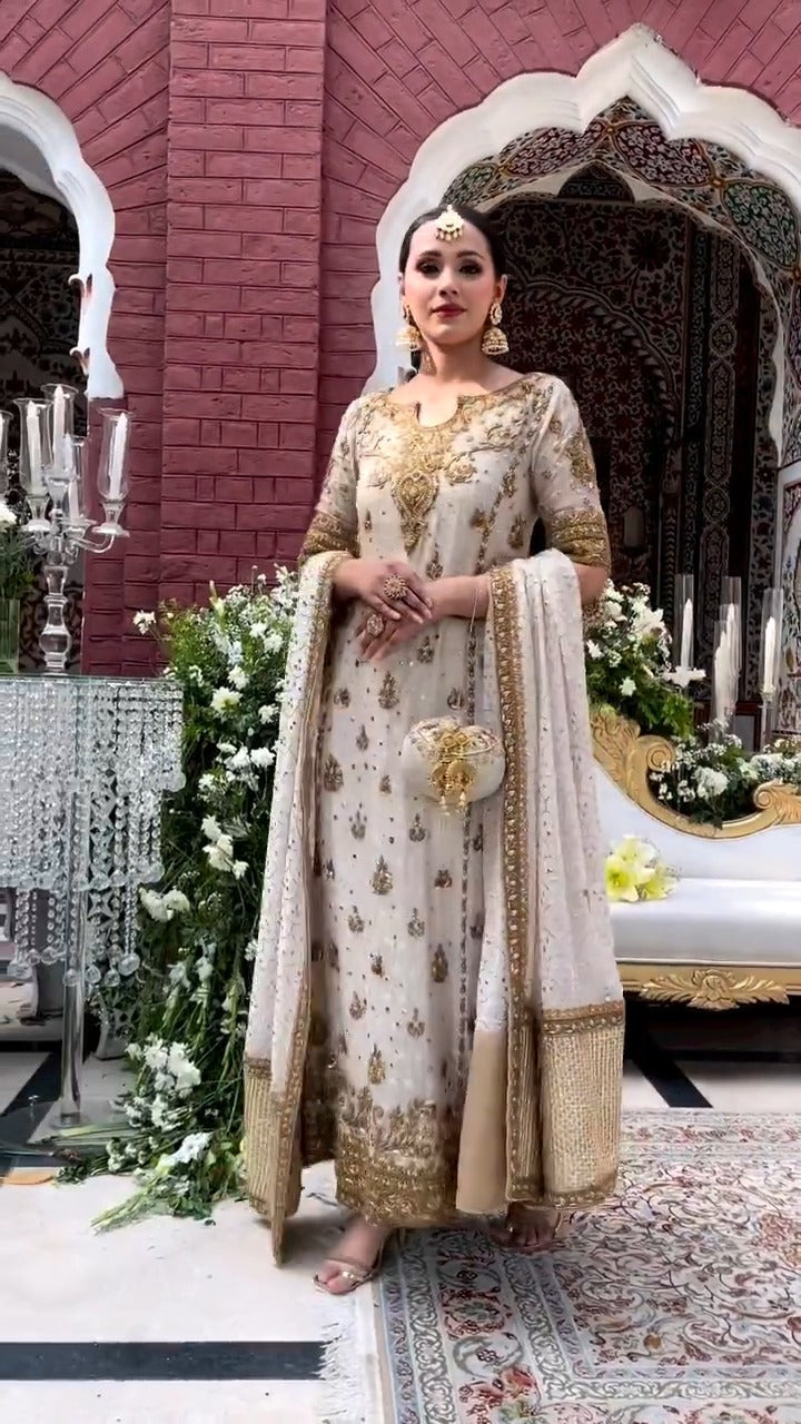 Haris Shakeel Handmade 3 Pc Suit